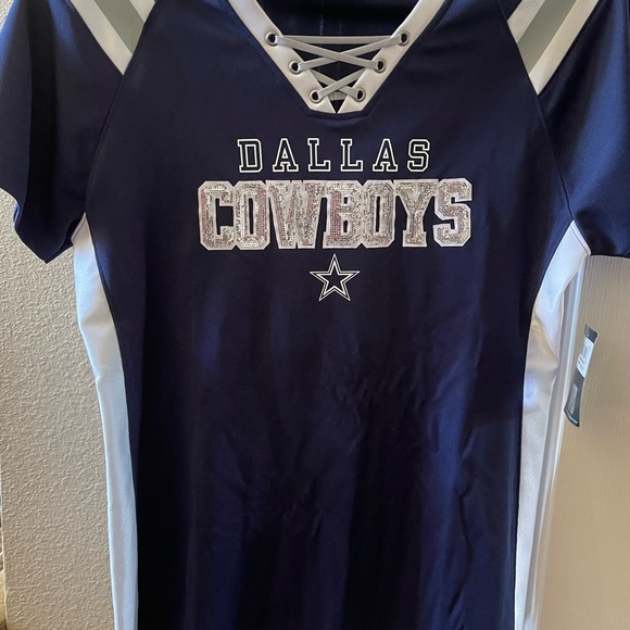 NFL Tops - Dallas Cowboys Navy Lace-Up Jersey